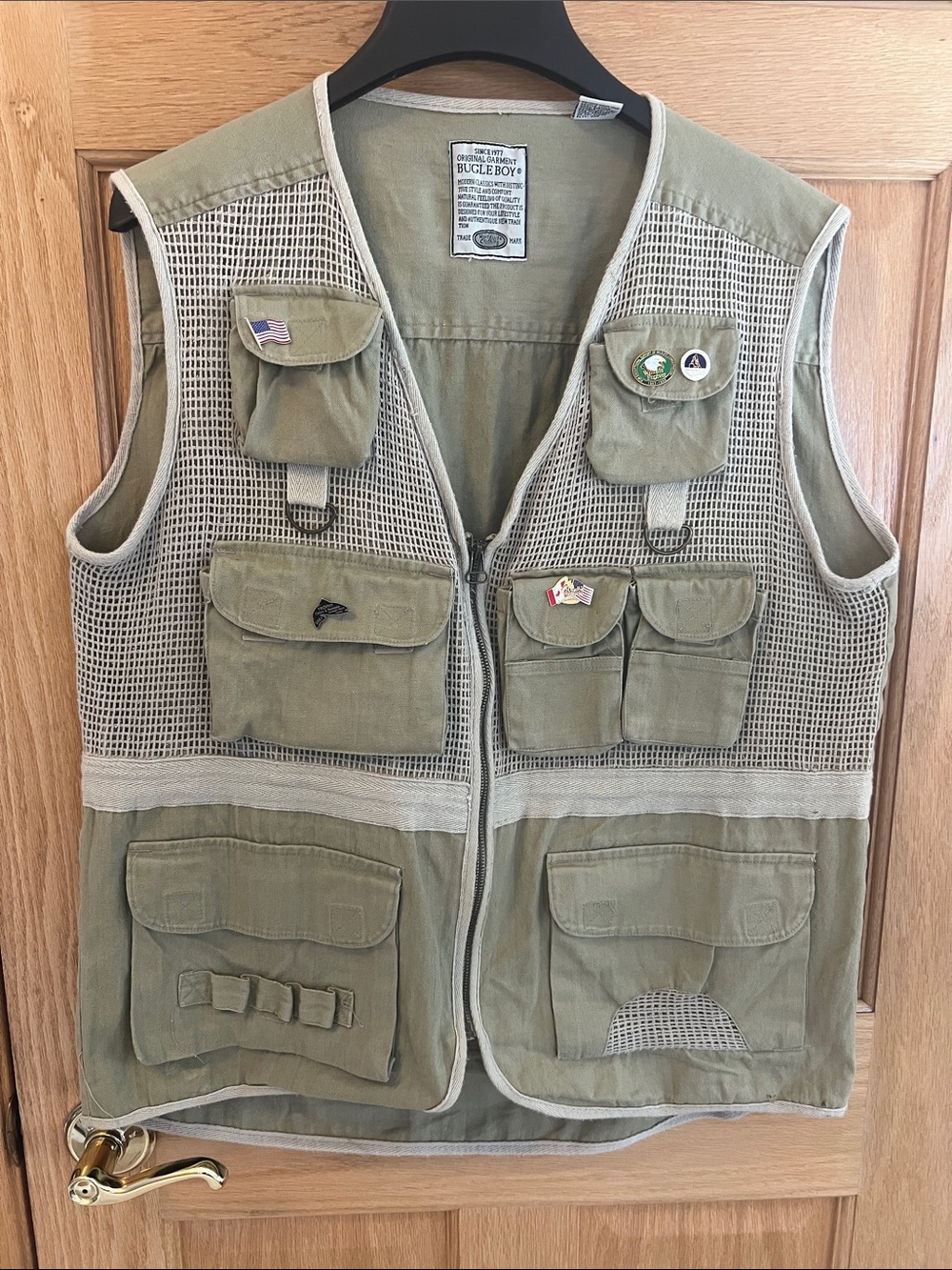 Bugle Boy Olive Green Mesh Utility Vest - Hunting and Fishing
